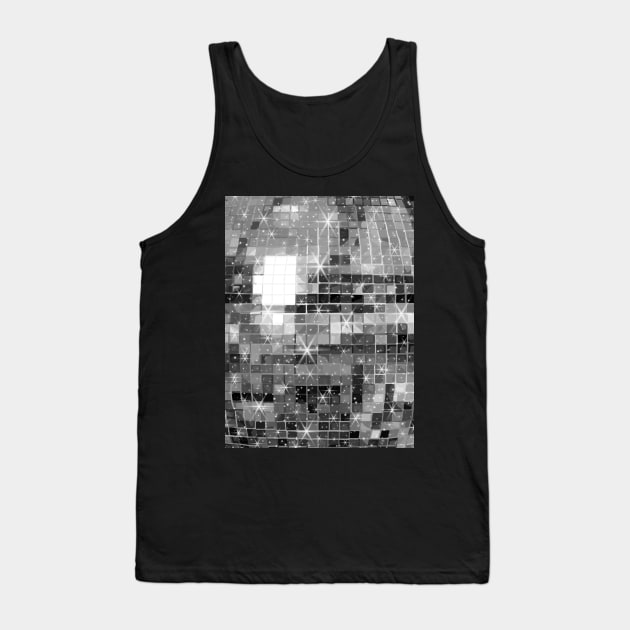 Twinkle Silver Disco Ball All Over Pattern Tank Top by Art by Deborah Camp